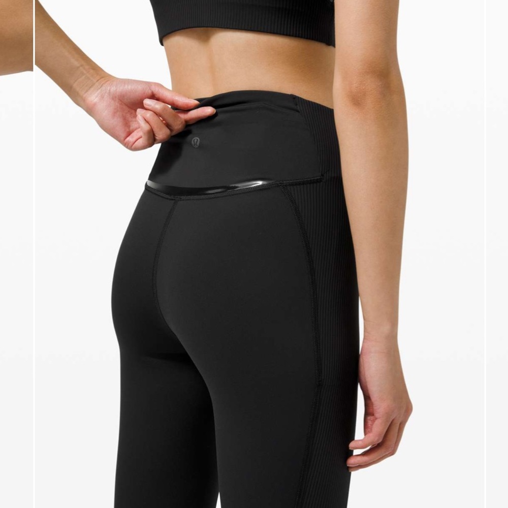Lululemon Gloss Trim Run Super HighRise Tight 28" Bl… Gem